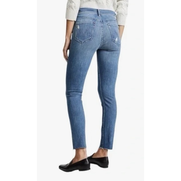 Mother Stunner Ankle Fray Buttonfly in Graffiti Girl Jeans 27 - Picture 9 of 11